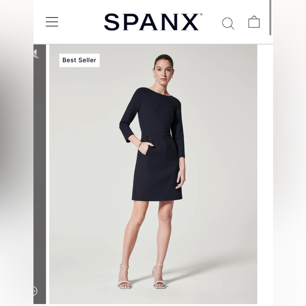 The Perfect A-line 3/4 Sleeve Dress - Black XL
